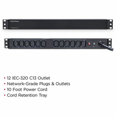 CyberPower Basic PDU20BHVT12R 12-Outlets PDU - Basic - NEMA L6-20P - 12 x IEC 60320 C13 - 230 V AC - 1U - Vertical - Rack-mountable PDU20BHVT12R