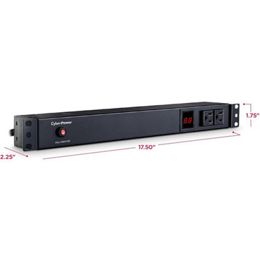 CyberPower Metered PDU15M2F8R 10-Outlets PDU - Metered - NEMA 5-15P - 10 x NEMA 5-15R - 120 V AC - 1U - Vertical - Rack-mountable PDU15M2F8R