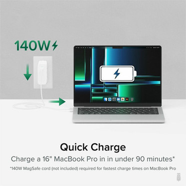 Plugable 140W USB C Charger GaN Wall Charger for Laptop PD 31 Power Adapter - Compatible with USB-C MacBook Pro Macbook Air iPad PS-EPR-140C1