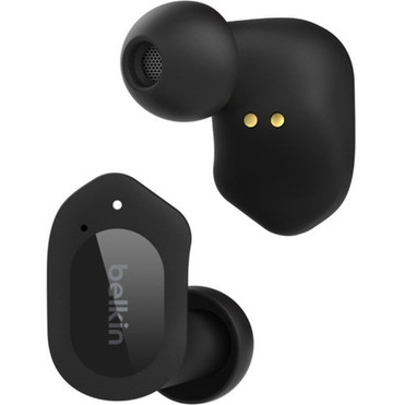 Belkin SOUNDFORM Play True Wireless Earbuds - Stereo - USB Type C - True Wireless - Bluetooth - Earbud - Binaural - In-ear - Noise - AUC005BTBK