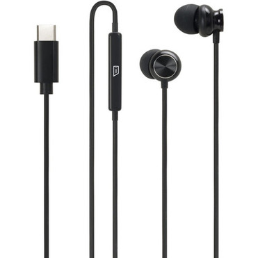 iStore Type-C Earbuds - Luxe Matte Black - Stereo - USB Type C - Wired - Earbud - Binaural - In-ear - 43 ft Cable - Luxe Matte Black AEH7302CAI