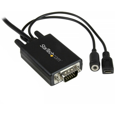 StarTechcom 6 ft 2m DisplayPort to VGA Adapter Cable with Audio - DP to VGA Converter - 1920x1200 - Connect the audio and video from DP2VGAAMM2M