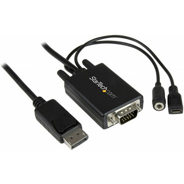 StarTechcom 10 ft 3m DisplayPort to VGA Adapter Cable with Audio - DP to VGA Converter - 1920x1200 - Connect the audio and video from DP2VGAAMM3M
