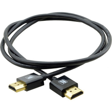 Kramer Ultra Slim Flexible High-Speed HDMI Cable with Ethernet - Black - 1 ft HDMI AV Cable for TV AudioVideo Device DVD Player - C-HMHMPICOBK-1