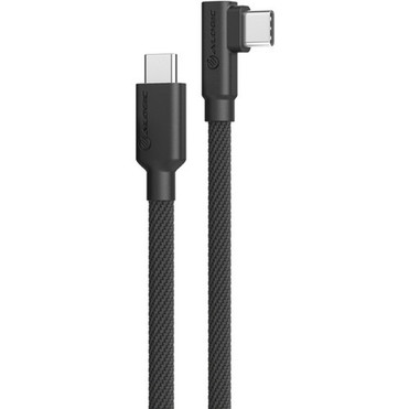 ALOGIC Elements Pro Right Angle USB-C to USB-C Cable - Male to Male - 1m - USB 20 - 5A - 480Mbps - 33 ft USB-C Data Transfer Cable - ELPRACC01-BK