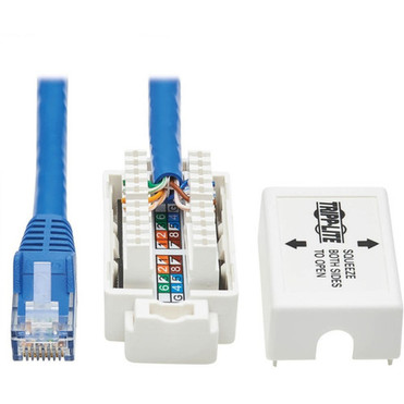 Tripp Lite by Eaton Cat6 Junction Box Cable Assembly 18 in Blue - 15 ft Category 6 Network Cable for Network Device Surveillance N237-P18N-WHSH