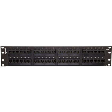 C2G 24-Port Cat6 110-Type Patch Panel - 24 Ports - 24 x RJ-45 - 1U High - Black - 19 Wide - Rack-mountable 37199