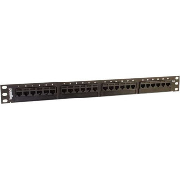 C2G 24-Port Cat6 110-Type Patch Panel - 24 Ports - 24 x RJ-45 - 1U High - Black - 19 Wide - Rack-mountable 37199