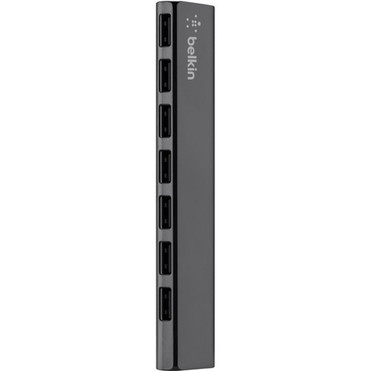 Belkin 7-Port Ultra-Slim Desktop Hub - USB - Notebook Keyboard Mouse Flash Drive - External - 7 USB Ports - 7 USB 20 Ports - F4U041TT