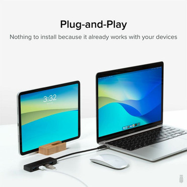 Plugable USB C to USB Adapter Hub 4 Port USB 30 Hub USB Splitter for Laptop - Compatible with Windows MacBook ProAir iPad Pro USBC-HUB4A
