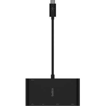 Belkin USB-C Multiport Adapter USB-C to HDMI - USB A 30 - VGA up to 100W Power Delivery up 4k Resolution - for Notebook - 100 W - AVC004BTBK