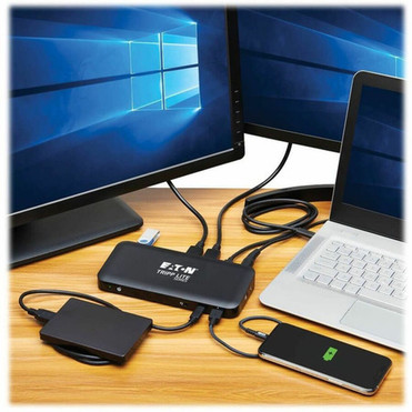 Tripp Lite by Eaton U442-DOCK8-B Docking Station - for MonitorNotebookSmartphoneKeyboardMouseHeadsetFlash Drive - 85 W - USB C - U442-DOCK8-B