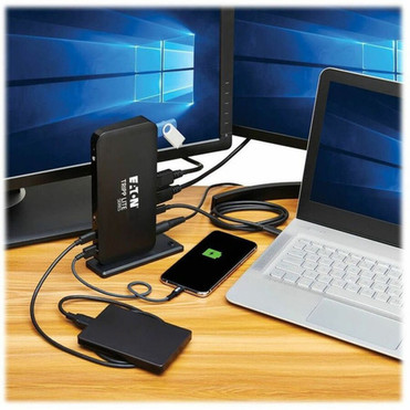Tripp Lite by Eaton U442-DOCK8-B Docking Station - for MonitorNotebookSmartphoneKeyboardMouseHeadsetFlash Drive - 85 W - USB C - U442-DOCK8-B
