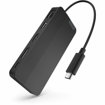 Lenovo USB-C Dual Display Travel Dock without Adapter - for NotebookMonitor - Charging Capability - 100 W - USB Type C - 2 Displays - 40B90000US