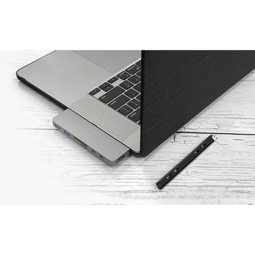 Hyper DUO 7-in-2 USB-C Hub - Memory Card Reader - microSD SD - 100 W - USB Type C - 4K 5K - 3840 x 2160 5120 x 2880 - 2 x USB Ports HD28C-GRAY