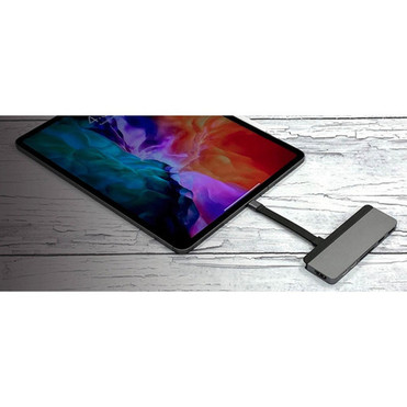 Hyper DUO 7-in-2 USB-C Hub - Memory Card Reader - microSD SD - 100 W - USB Type C - 4K 5K - 3840 x 2160 5120 x 2880 - 2 x USB Ports HD28C-GRAY