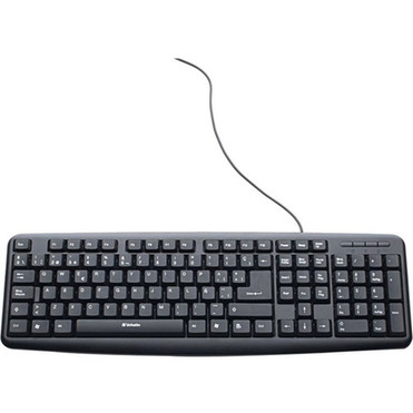 Verbatim Keyboard - Cable Connectivity - USB Interface - Spanish - QWERTY Layout - Desktop Computer - Mac PC - Black 98121