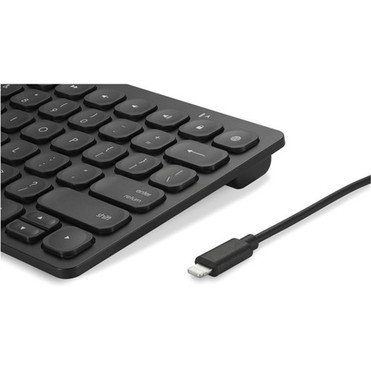Kensington Keyboard - Cable Connectivity - Lightning Interface - iPad - Black K75505US
