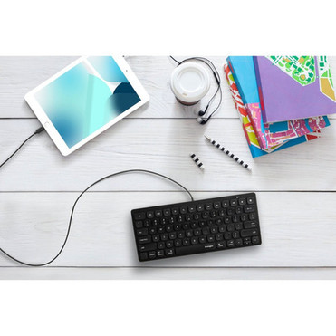 Kensington Keyboard - Cable Connectivity - Lightning Interface - iPad - Black K75505US