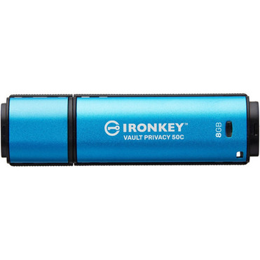 Kingston Vault Privacy 50 Series 8GB USB 32 Gen 1 Type C Flash Drive - 8 GB - USB 32 Gen 1 Type C - 250 MBs Read Speed - 180 - IKVP50C8GB