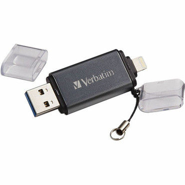 Verbatim Store n Go Dual 128GB USB 32 Gen 1 Type A Flash Drive - 128 GB - USB 32 Gen 1 Type A - Graphite - Lifetime Warranty - 71276