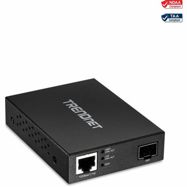 TRENDnet Gigabit Poe Pd SFP Fiber Media Converter Poe Powered 1001000Base-T to SFP Fiber Media Converter Compact Design TFC-PGSFP TFC-PGSFP