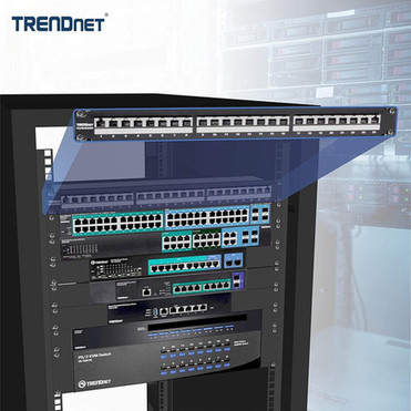 TRENDnet 24-Port Cat6A Shielded 1U Patch Panel 19 1U Rackmount Housing Compatible With Cat5e Cat6 And Cat6A Cabling Ethernet - TC-P24C6AS