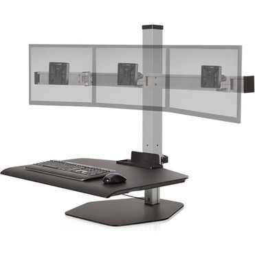 HAT Winston Workstation Triple Freestanding Sit-Stand - Up to 24 Screen Support - 1633 kg Load Capacity - Freestanding Desktop - - WNST-3-124