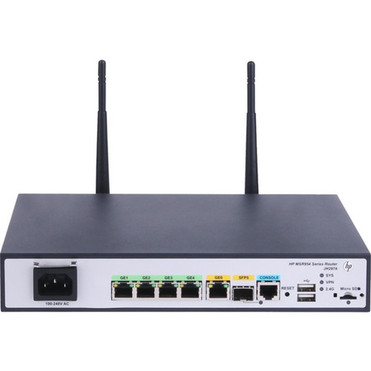 HPE MSR954-W Wi-Fi 4 IEEE 80211n Ethernet Wireless Router - 240 GHz ISM Band - 2 x Antenna2 x External - 4 x Network Port - 1 x - JH297A