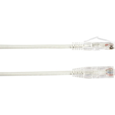 Black Box Slim-Net Cat6 UTP Patch Network Cable - 12 ft Category 6 Network Cable for Patch Panel Wallplate Network Device - First 1 C6PC28-WH-12
