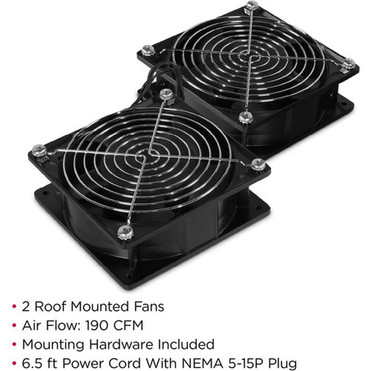 CyberPower Carbon CRA11002 Fan Tray - 2 Fan - 54 m³min - Black CRA11002