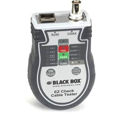 Black Box EZ Check Cable Tester - Continuity Testing Open Circuit Testing Short Circuit Testing Split Pair Testing Twisted Pair - EZCT