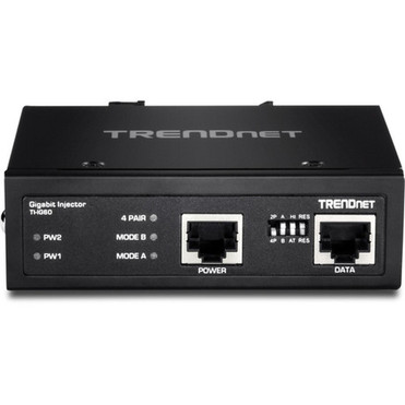 TRENDnet Hardened Industrial 60W Gigabit PoE Injector DIN-Rail Mount IP30 Rated Housing Includes DIN-rail  Wall Mounts TI-IG60 - TI-IG60