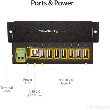 StarTechcom_7-Port_Industrial_USB_20_Hub_with_ESD__350W_Surge_Protection_-_Mountable_-_Multiport_Hub_ST7200USBM_-_Add_7_external_ST7200USBM