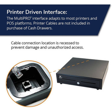 apg Genesis Cash Drawer - 4 Bill - 8 Coin - 2 Media Slot - Stainless Steel Plastic - Black - 430 10922 mm Height x 1620 mm x VB320-BL1616-B5