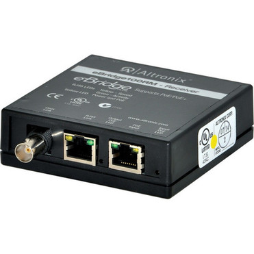 Altronix IP and PoE over Coax or Extended Ethernet Cable Receiver - Network RJ-45 - 2x PoE RJ-45 Ports - Fast Ethernet - - ft - EBRIDGE100RM