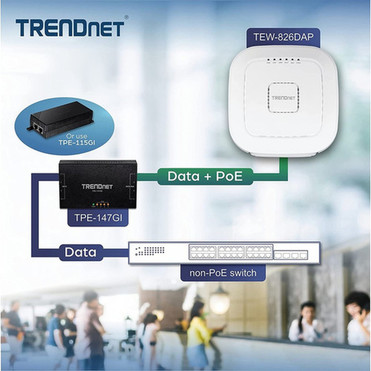 TRENDnet AC2200 Tri-Band PoE Indoor Wireless Access Point 867Mbps WiFi AC  400Mbps WiFi N Bands Wave 2 MUMIMO Client bridge WDS TEW-826DAP