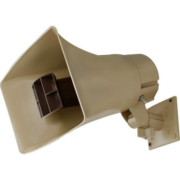Valcom 30-Watt High-Efficiency Horn One-Way - -48 V DC - 125 dB - Audible - Wall Mountable Box Mount - Beige V-1038