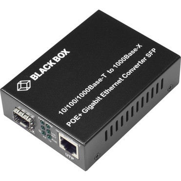 Black Box Pure Networking TransceiverMedia Converter - Network RJ-45 - 1x PoE RJ-45 Ports - Single-mode Multi-mode - Gigabit - LGC215A-R2