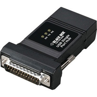 Black Box RS-422485530 USB Single-Port Hub - 1 x 25-pin DB-25 RS-422485 Serial Male - 1 x Type A USB Female - TAA Compliant IC266A