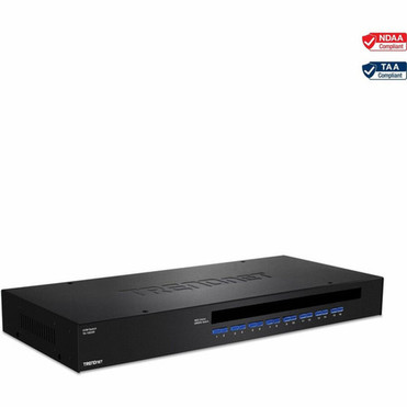 TRENDnet 16-Port Rack Mount USB KVM Switch VGA and USB Connection Supports USB and PS2 Auto-Scan Device Monitoring Audible Plug TK-1603R