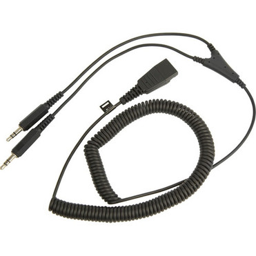 Jabra Audio Cable - Audio Cable - First End Quick Disconnect - Second End 2 x Mini-phone Audio - Female - Black 8734-599