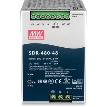 TRENDnet 480W 48V DC 10A AC to DC DIN-Rail Power Supply with PFC Function TI-S48048 - 48V 480W Output Industrial TI-S48048