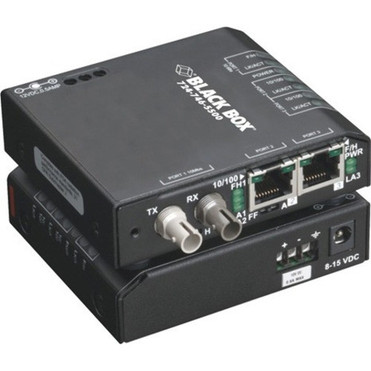 Black Box Fast Ethernet 100-Mbps Hardened Temperature Switch - 2 10100-Mbps Copper RJ45 1 100-Mbps Multimode Fiber 1300nm - LBH100AE-H-ST