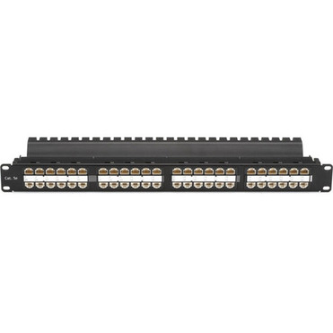 Black Box CAT5e Feed-Through Patch Panel - 1U Unshielded 48-Port - 48 x RJ-45 - 48 Ports - 48 x RJ-45 - 48 x RJ-11 - 1U High - 19 JPM810A-HD