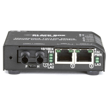 Black Box Fast Ethernet 100-Mbps Hardened Temperature Switch - 2 10100-Mbps Copper RJ45 1 100-Mbps Multimode Fiber 1300nm - LBH100A-H-ST-12