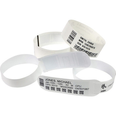 Zebra Z-Band QuickClip Wristband Label - 119 Width x 11 Length - 6  Carton - 550Roll - 3 Core - Polypropylene - Direct Thermal - 97890K