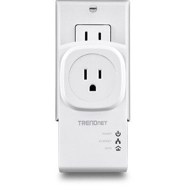 TRENDnet Powerline 500 AV Nano Adapter Kit With Built-In Outlet Power Outlet Pass-Through Includes 2 x TPL-407E Adapters Plug  For TPL-407E2K