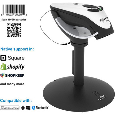 Socket Mobile DuraScanreg D740 Universal Barcode Scanner White  Charging Stand - Wireless Connectivity - 1950 49530 mm Scan CX3784-2544