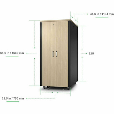 APC by Schneider Electric NetShelter Soundproof 32U Server Rack Enclosure 120V Maple - For Server - 32U Rack Height x 19 48260 AR4032A